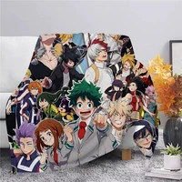 anime my hero academia flannel blanket 3d printed plush blankets adult home office sofa travel washable blanket
