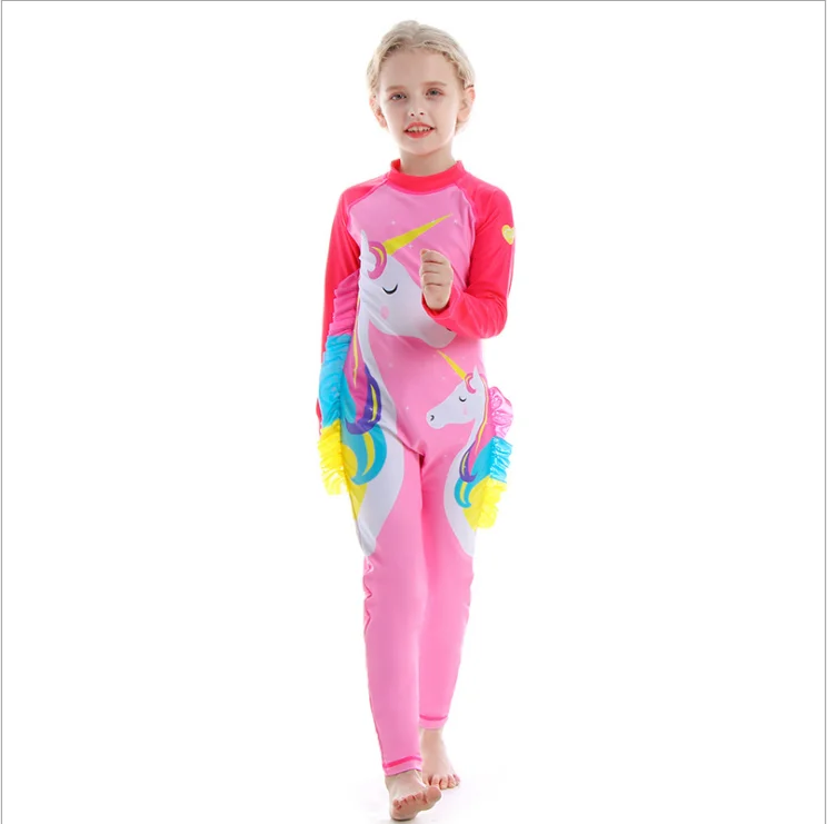 

Cute Kids Girls Boys Sunscreen Quick Dry Long Sleeve Diving Suit Muslim Swimwear UV Sun Protective Rash Guards Swimsuit Wetsuit