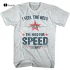 Мужская футболка с надписью Top Gun I Feel The Need For Speed, F14 Tomcat Maverick
