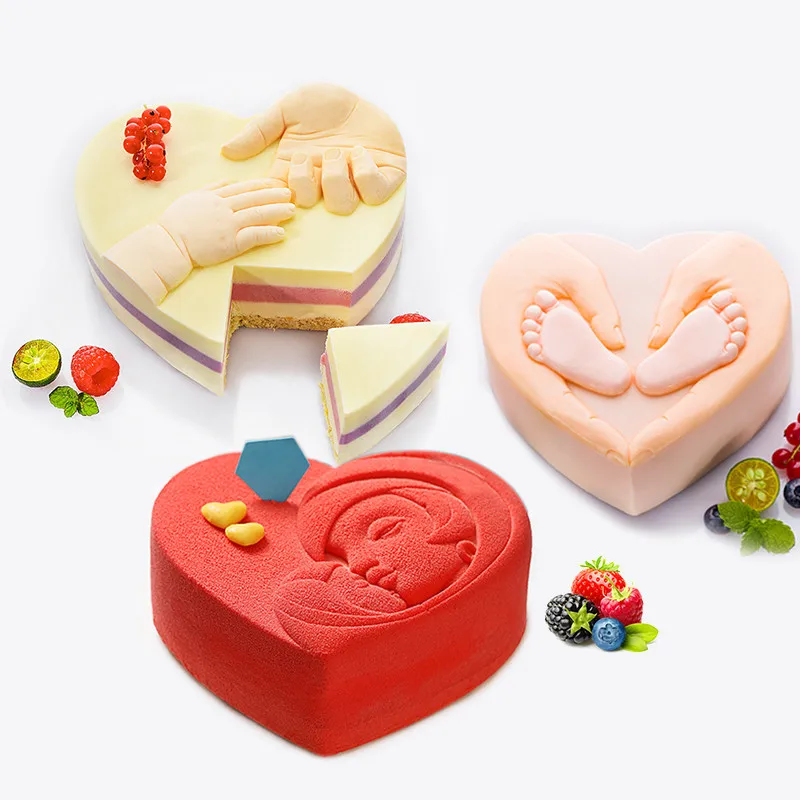 Meibum в форме сердца мусс десерт торт силиконовые формы DIY ребенка лодыжки шаблон