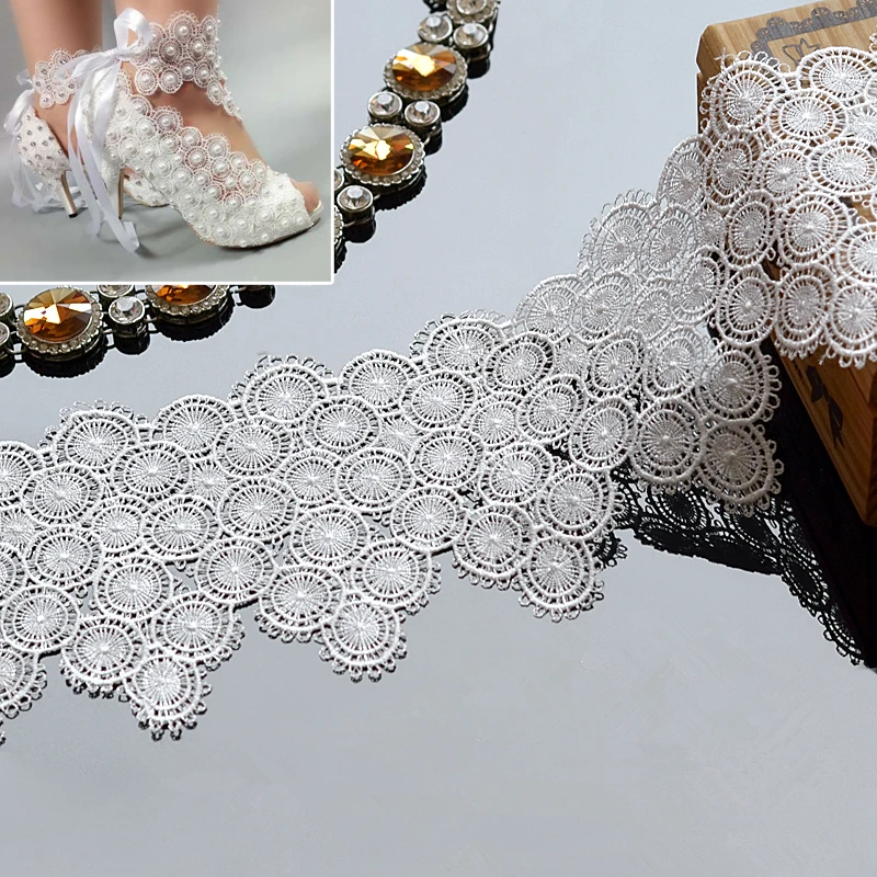 Кружевные кружевные аксессуары ручной работы, аксессуары для одежды «сделай сам», материал для обуви, широкий белый