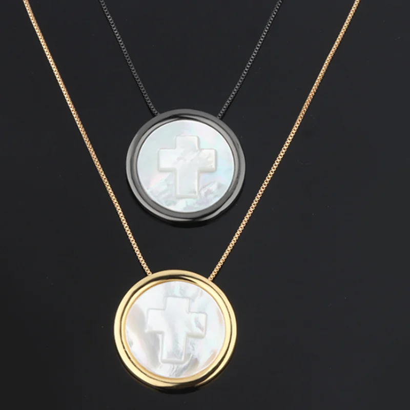 Ожерелье женское из натурального жемчуга с крестом Иисуса перламутра 5 шт./лот |