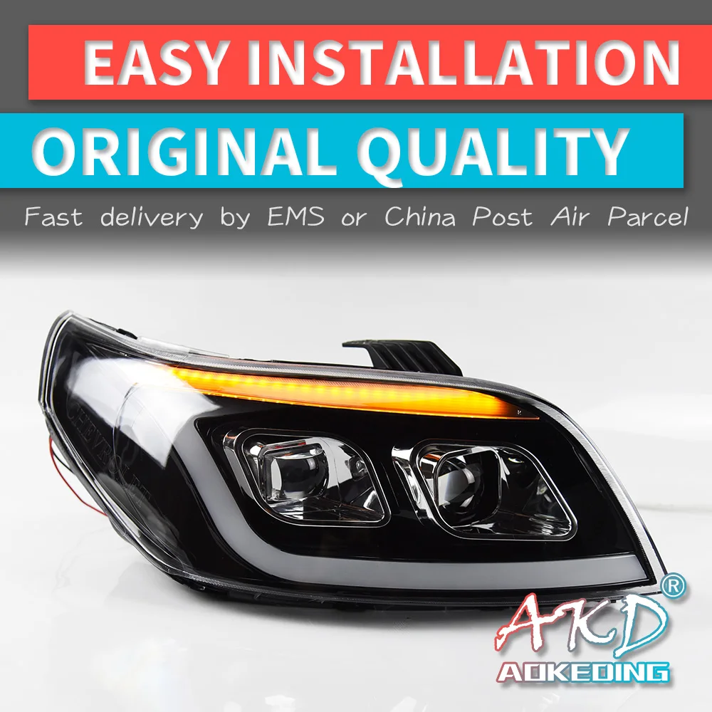 AKD tuning cars Headlight Chevy LOVA AVEO 2004-2018 Headlights LED DRL Running lights Bi-Xenon Beam Fog Low beam High | Автомобили и