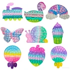 Игрушка для снятия стресса с аутизмом и особыми потребностями, детские игрушки, улитка, Бабочка, радуга, пуш-поп система, пузырьки, игрушки-антистресс