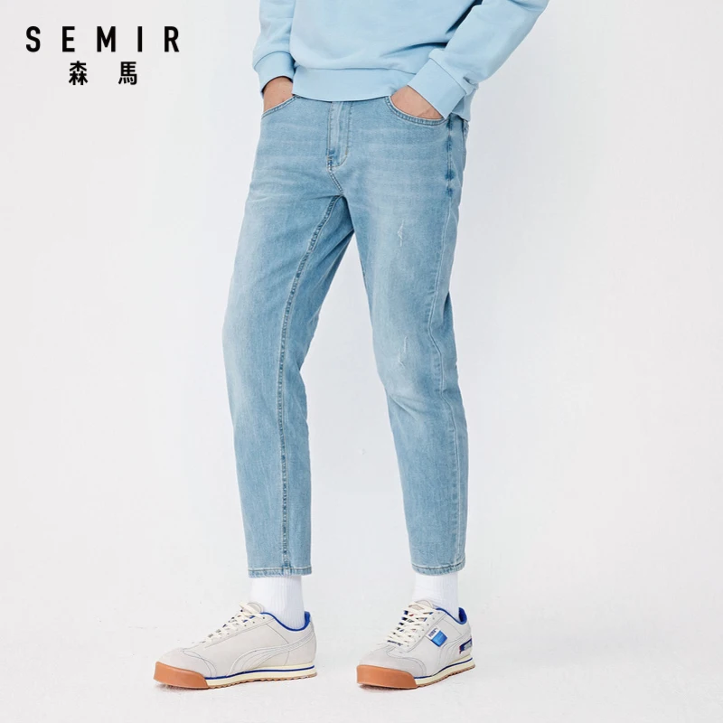 Джинсы SEMIR мужские узкие в Корейском стиле модные брюки-карандаш из денима