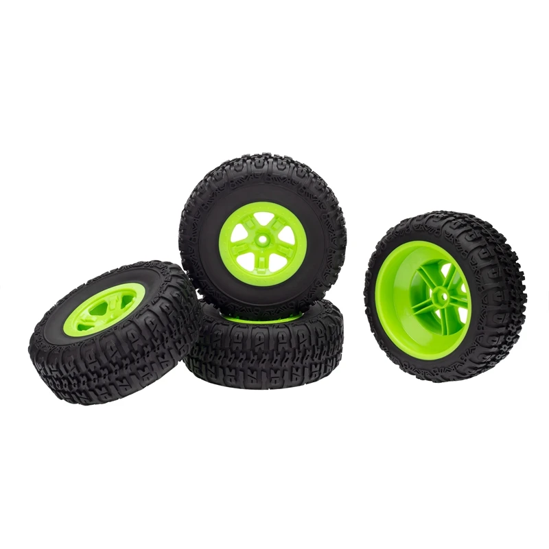 4Pcs Short Course Tires& Wheel Rims for 1/10 RC Terrain Truck Traxxas Slash VKAR 10SC Car Parts | Игрушки и хобби