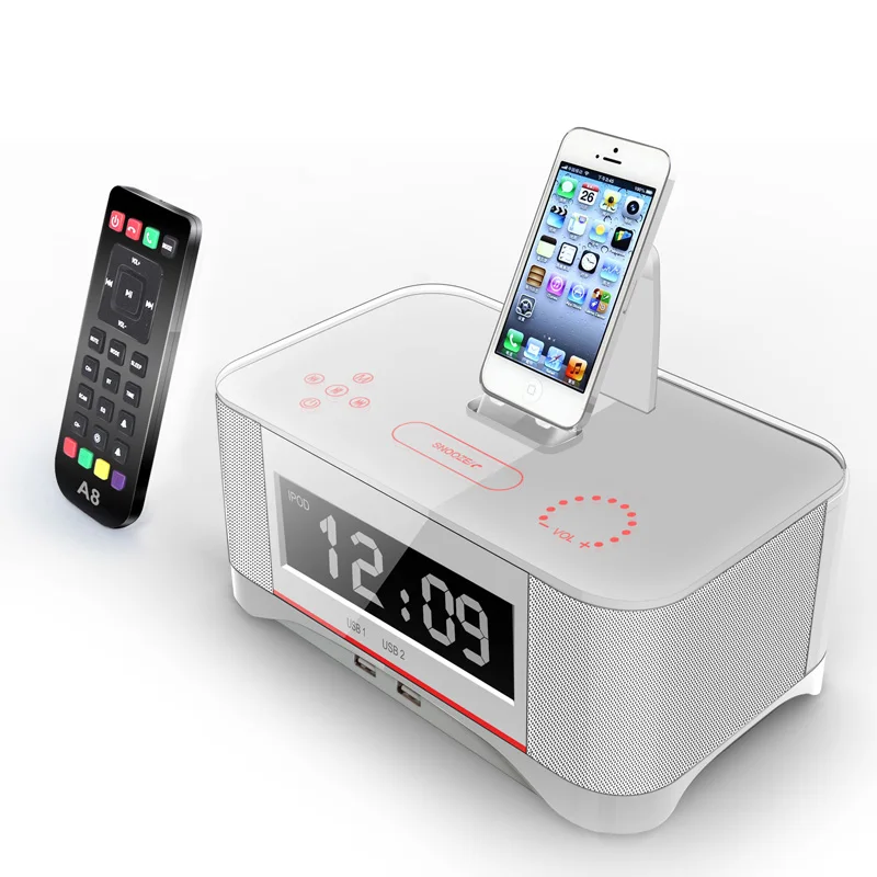 A8 lcd цифровой fm-радио будильник NFC bluetooth динамик пульт дистанционного управления для iphone 6 7 8 X для iphone 6s 7 8 plus для samsung