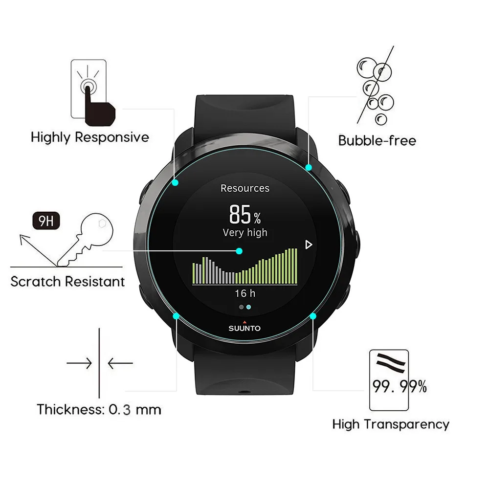 9H защитная пленка из закаленного стекла для смарт-часов Suunto 3 Fitness защита экрана