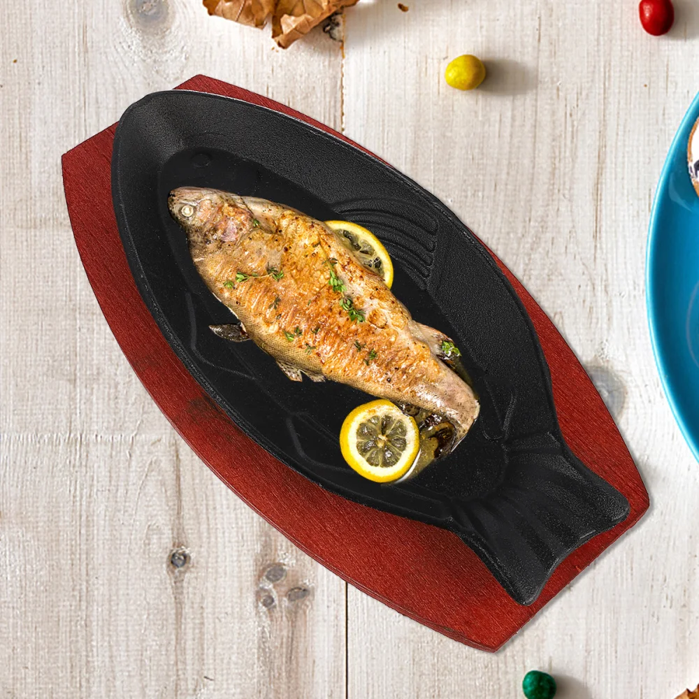 

Fish Shaped Pan Steak Frying Pan Durable Fryer Portable BBQ Pan Plate