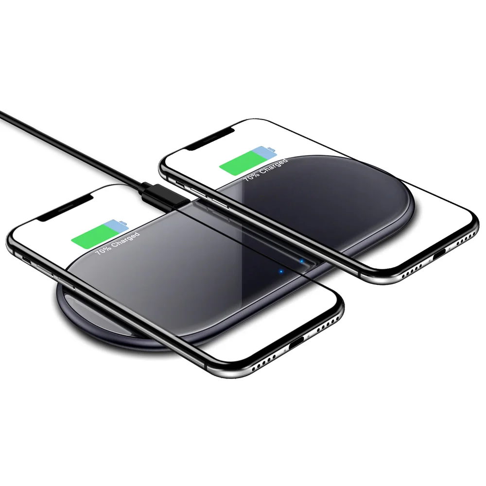 15W Qi Wireless Charger Fast Double charge For Samsung s10 Plus Huawei p30 pro USB Charging Pad for iPhone 8 plus X XS XR | Мобильные