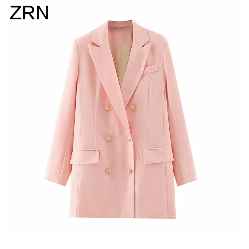 Модный осенний Женский блейзер ZRN для работы и офиса костюм свободного кроя