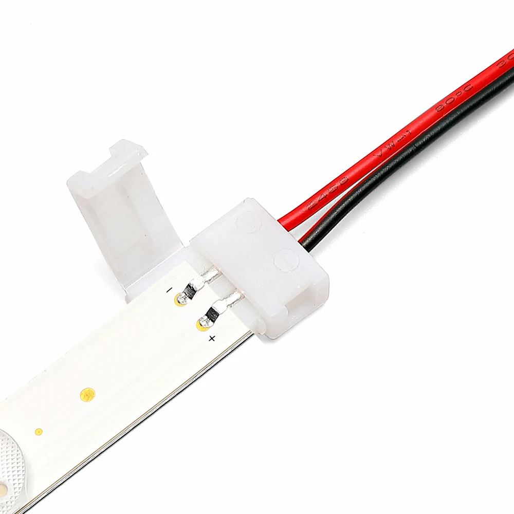 2-контактный светодиодный лента Разъем 8 мм 10 solderless разъем для шнура питания 3528/5050