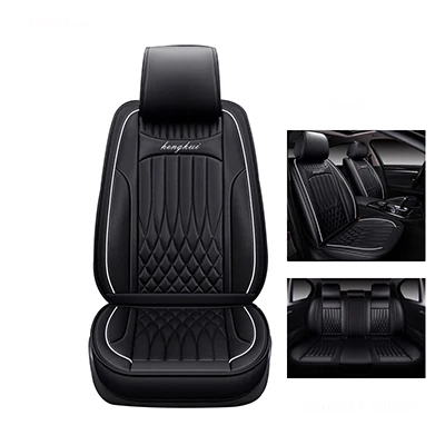 black Кожаный чехол на 5 сидений автомобиля для Geely Atlas Emgrand X7 EC7 GX FE1 boyue mk все модели автомобильные аксессуары - Название цвета: black