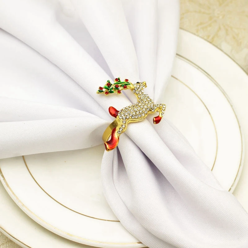 

Napkin Rings,Christmas Napkin Rings Sef Of 8,Xmas Napkin Ring Holders Dinner Tables Rings for Christmas, Thanksgiving