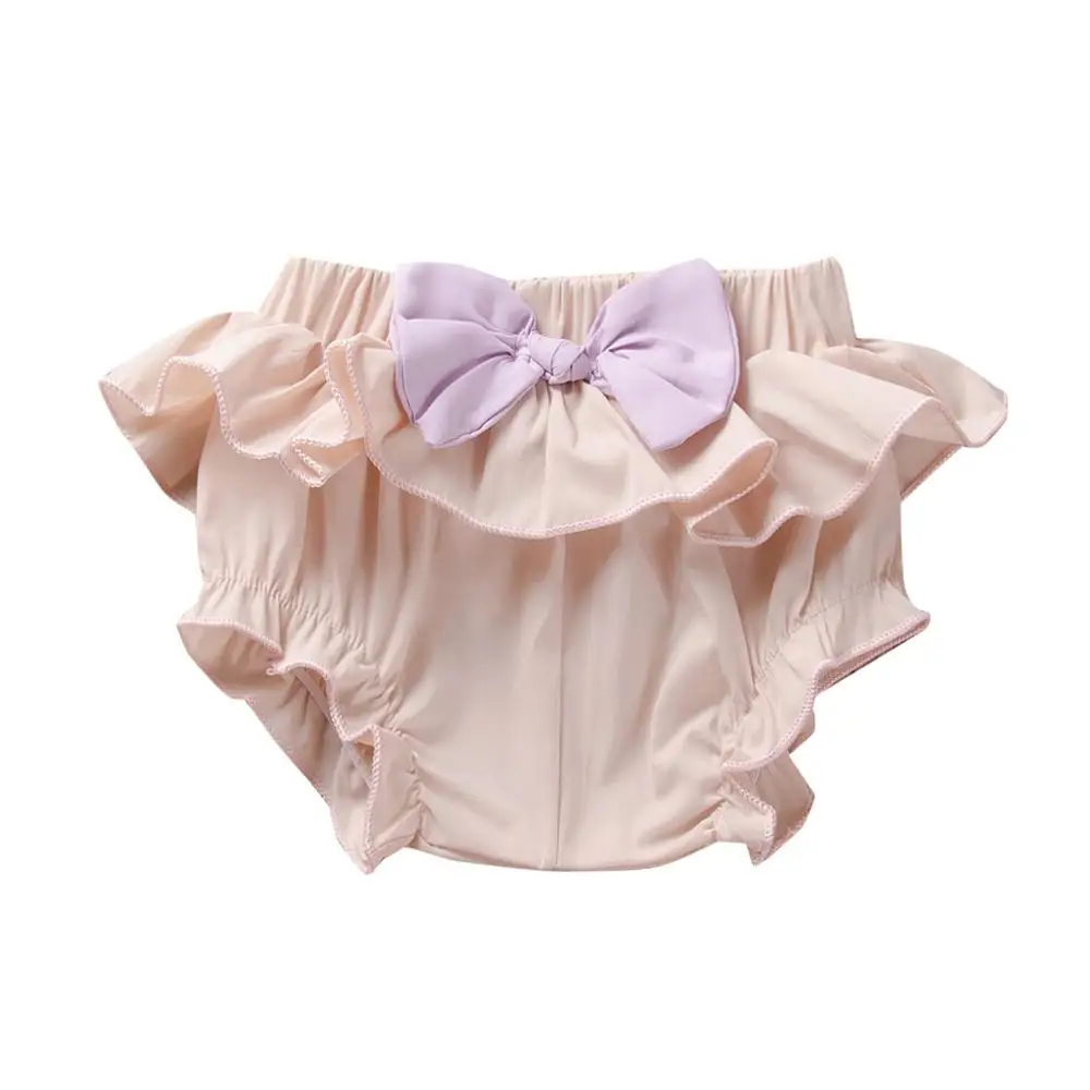 Детские шорты с бантом для маленьких девочек Bebe пижамные штаны однотонные