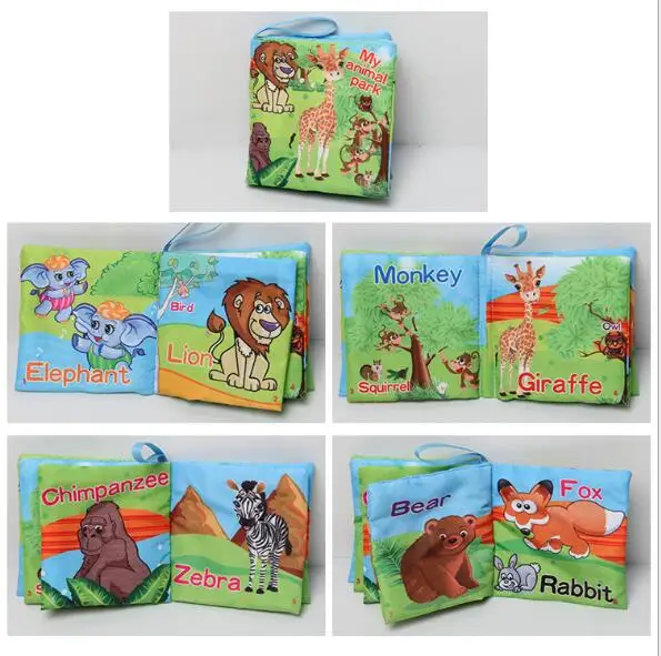 BS0204 Animal Детские игрушки, детские книги для раннего развития, тканевые книги для детей, Обучающие Развивающие книги, хвосты животных, динозавры SZ04 - Цвет: BS0204 Animal