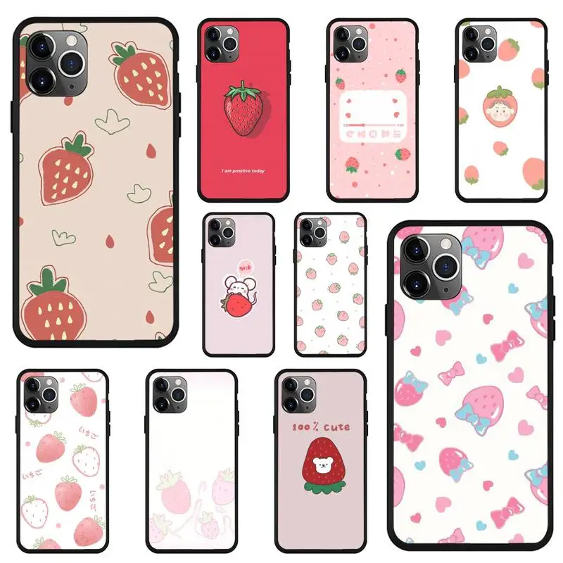 

Strawberry Korean style graffiti Phone Case For Iphone Case 5 5S SE 6 6s 7 8 11 12 X Xs Xr Pro Plus Max Mini Cover