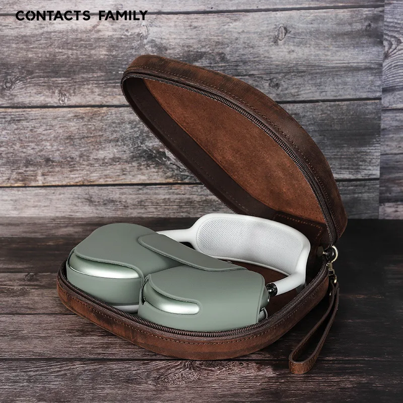 

Кожаный чехол Crazy Horse для Apple Airpods max, чехол с Bluetooth, чехол для наушников