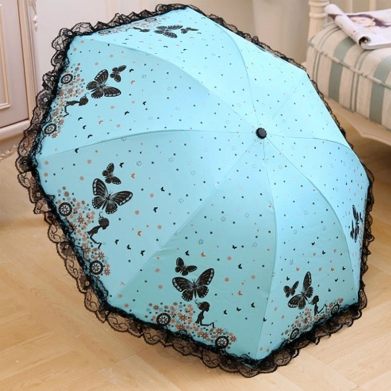 Миниатюрный Складной Зонт от дождя современный модный женский зонтик кружевной