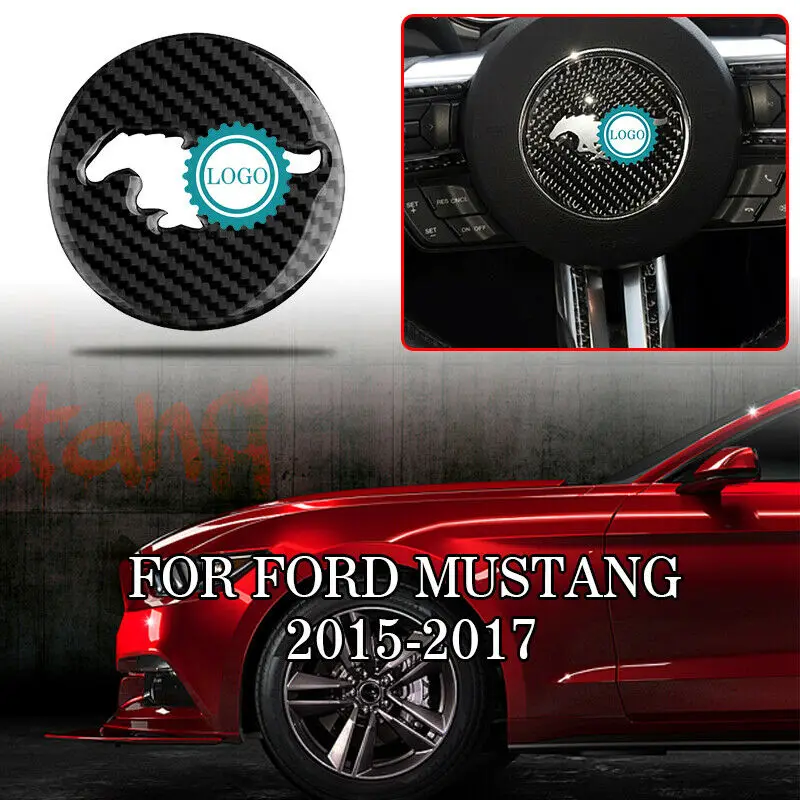 Pcmos накладка на руль из настоящего углеродного волокна для Ford Mustang- аксессуары для салона рулевые Чехлы Новинка