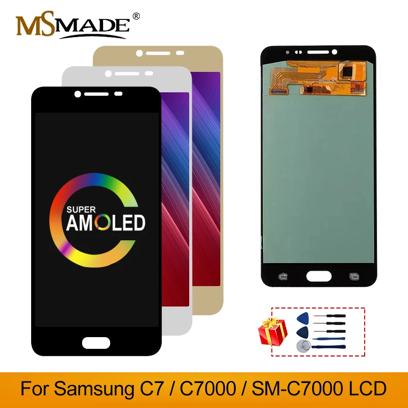 Super AMOLED для Samsung Galaxy C7 C7000 ЖК-дисплей сенсорный дигитайзер в сборе SM-C7000 ЖК-экран