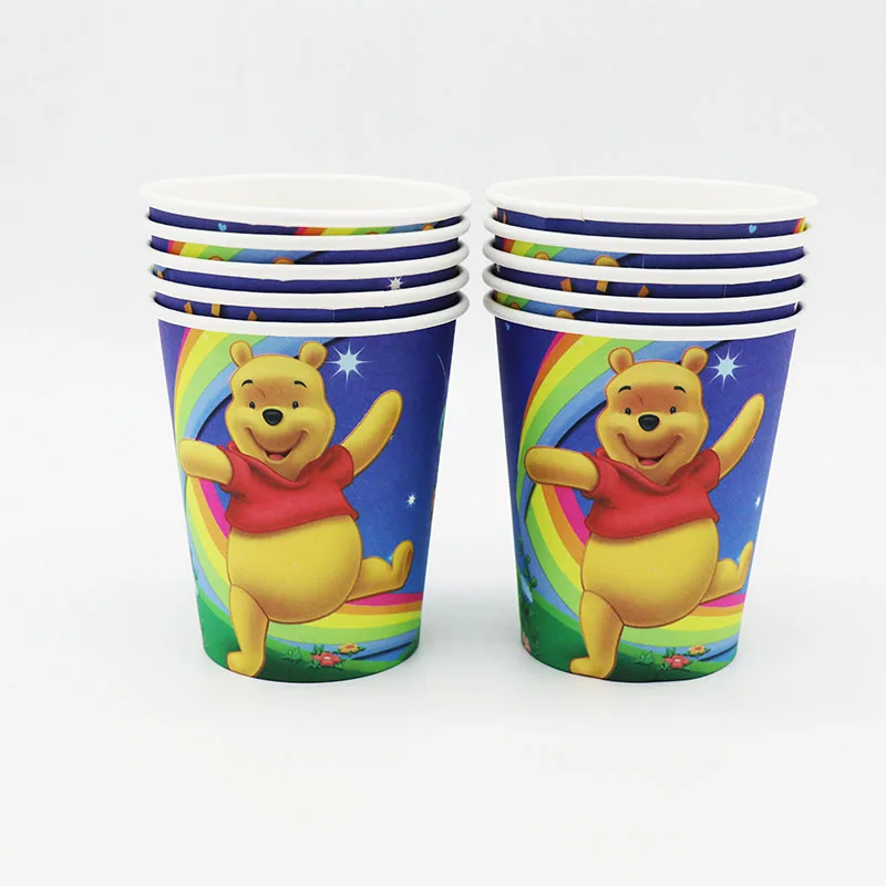 60 шт медвежонок пух одноразовая посуда для праздника наборы Винни Пух тарелки