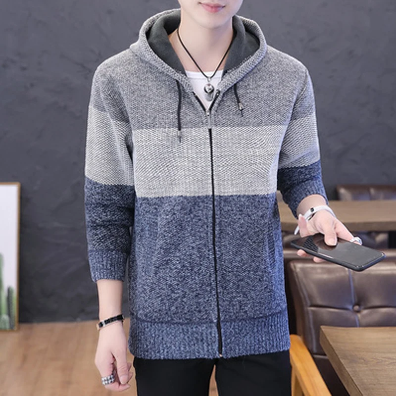 

2020 new sweater jacket fashion hooded cardigan jacket men