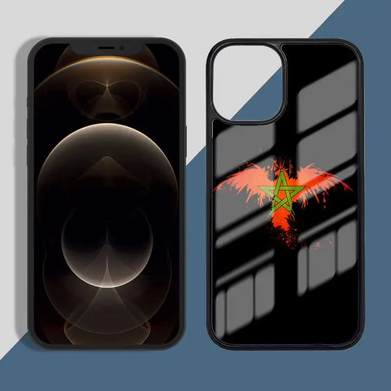 

Morocco Flag Coat Of Arms Phone Case PC for iPhone 11 12 pro XS MAX 8 7 6 6S Plus X 5S SE 2020 XR