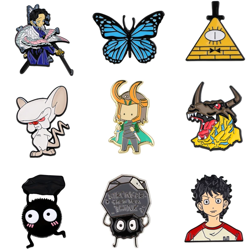 

20 шт./лот MD1181 DMLSKY значки с мультяшными персонажами, брошь, заколка на лацкан для одежды на рюкзак, кавайные украшения