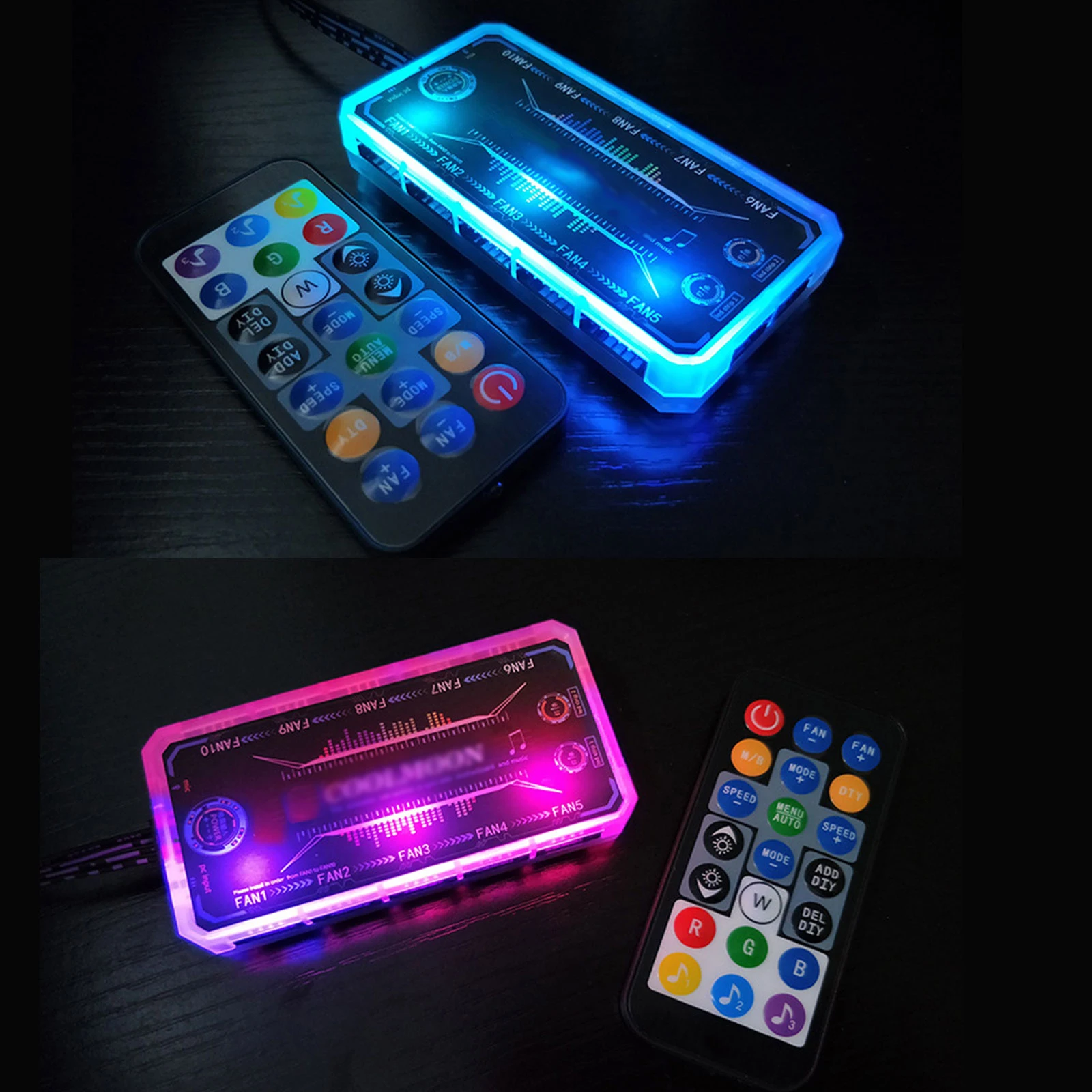 

21 Buttons RGB Durable Cooling Fan Rectifier Control Box Powerful Function Music RGB Ontrol ABS And Electric Component Box