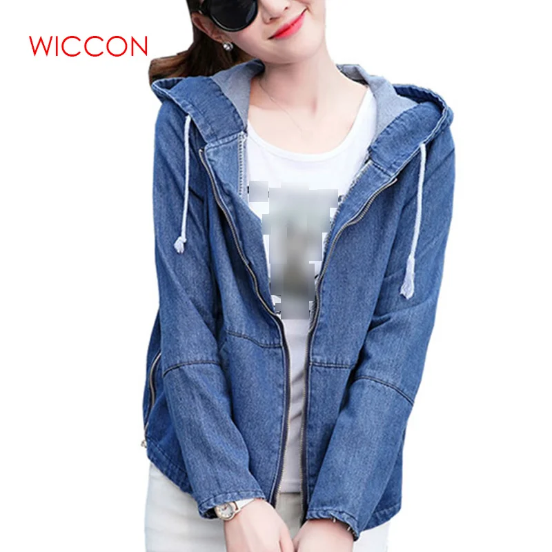 Осенняя Женская милая джинсовая куртка с задним карманом короткая верхняя