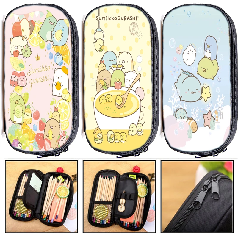 

Functionary Sumikko Gurashi Pencil Case for Kids Students School Supplies Boys Girls Cartoon Anime Pen Bag Children Pencil Box