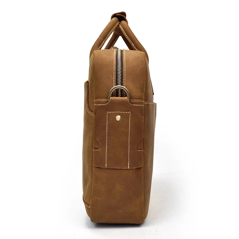 Сумка мессенджер MAHEU Мужская из натуральной кожи с двойной молнией|Мужские