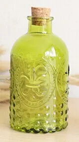 Green Новинка Zakka Ретро ваза резная пробковая бутылка стеклянная бутылка Настольная Ваза с пробкой - Цвет: Green