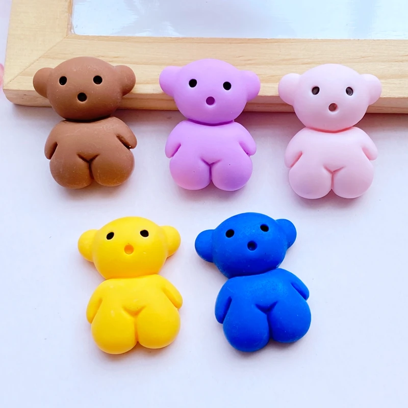 

10Pcs New Cute Little Bear Series Flat Back Cabochon Scrapbooking Hair Bow Center Embellishments DIY Accessories