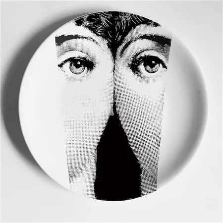 6 Fornasetti черно-белая иллюстрационная тарелка, настенная тарелка, домашний декор для отеля, человеческое лицо, керамическая посуда для декора стен - Цвет: 6