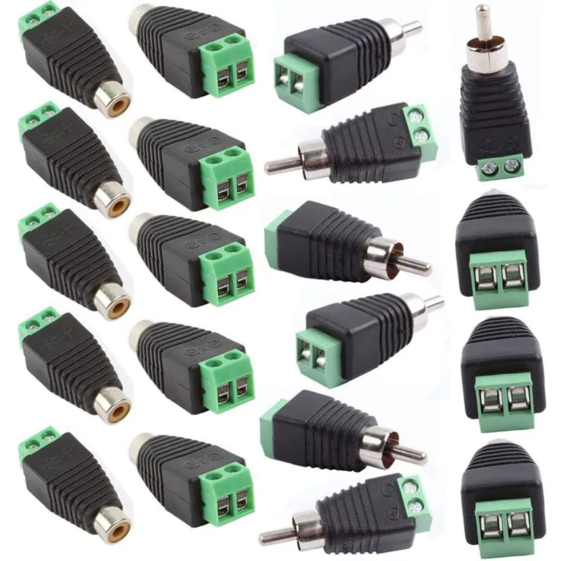 RCA штекер в AV винтовой терминал аудио-видео разъем динамик провод к адаптер |