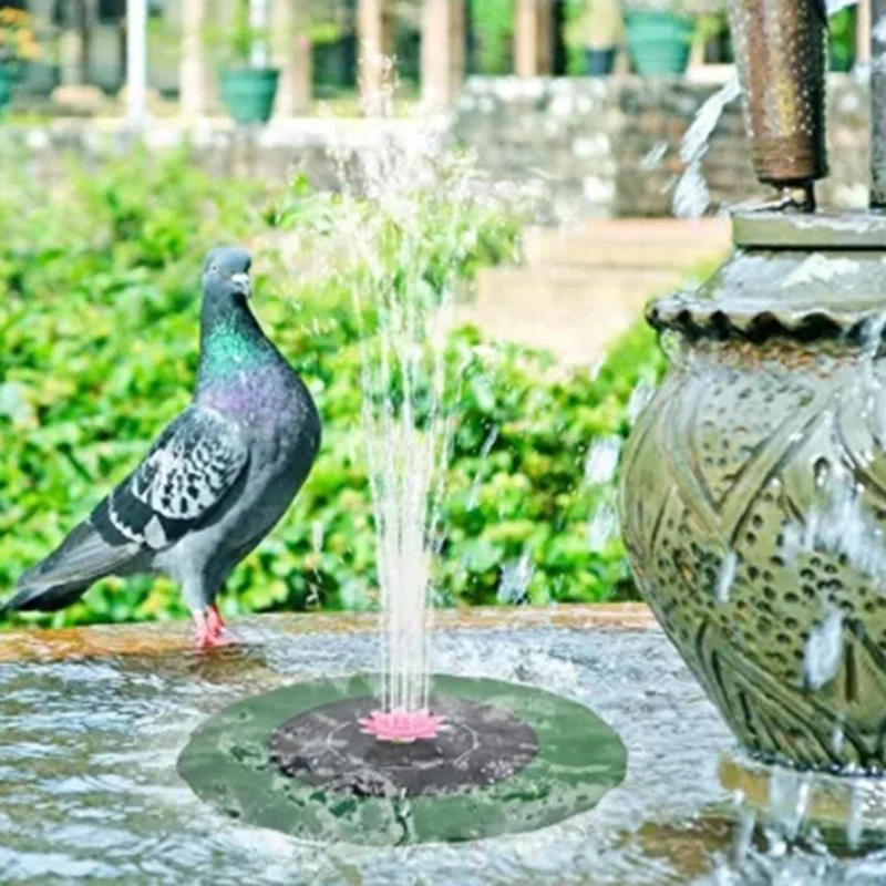 

Lotus Leaf-shaped Solar Fountain 6V/1W Floating Water Pond Garden Pool Pumps With 6 Nozzle Outdoor Garden 21cm Home Accessories