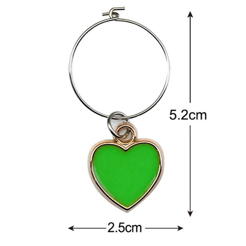 

12Pcs Valentine's Day Red Wine Charms Glass Markers Recognizer Distinguisher Drinking Buddy Cup Festival Party Signs