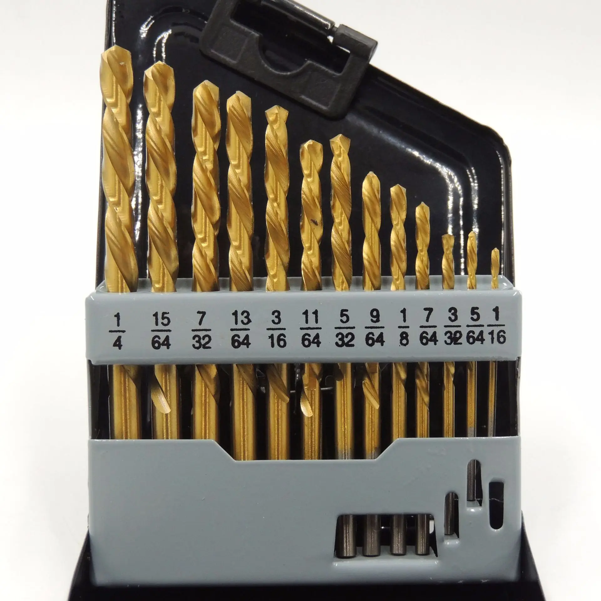 Titanize Coating Left Drill Bit Set With Case13Pcs 1/16&quot -1/4&quot Can Connected To Reversible Rig Cemented Carbide Spot |