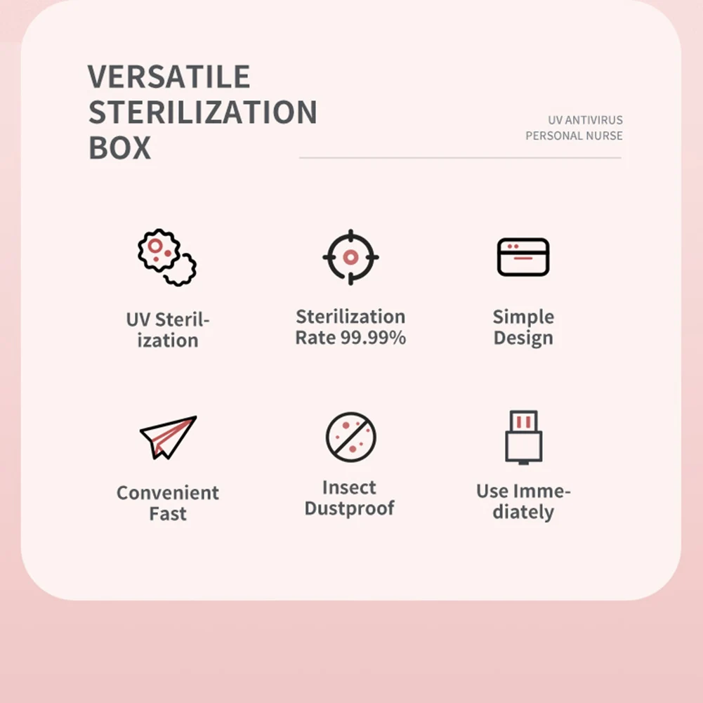 

Portable Multifunction UV Disinfection Boxes Wireless Charger Phone Key Sanitizer for Household Bedroom Protection