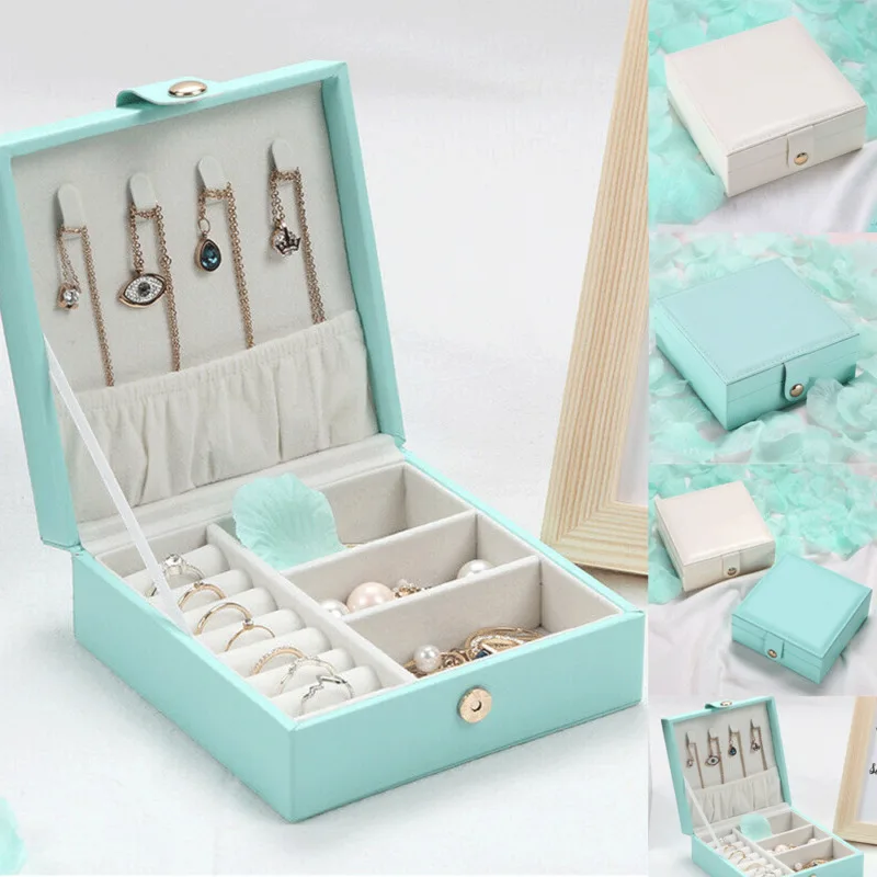 Коробка для хранения ювелирных изделий 1 шт. Портативный искусственная кожа