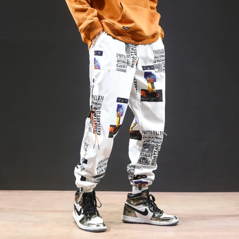 

2019 New High Street Fashionable Printed Men's Jogger Trouser Hip Hop Homens Casual Bermuda Harem Pants Sweatpants Streetwear