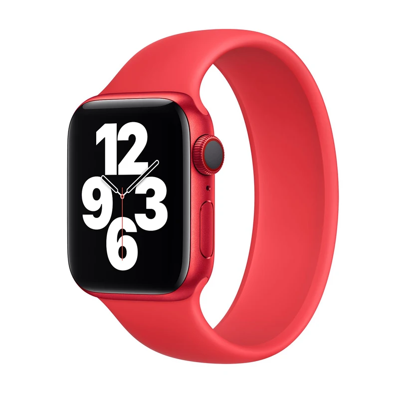 Solo Loop для apple watch 6/5/4/3/2/1 iwatch SE силиконовый ремешок band 44 мм 42 40 38 аксессуары наручных