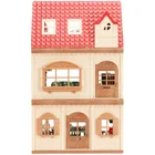 Миниатюрный домик Forest Family, двойная трехэтажная вилла, рисовый кролик, модель животного, для девочки, кукольный домик, имитация мебели, игрушка для кухни, подарок