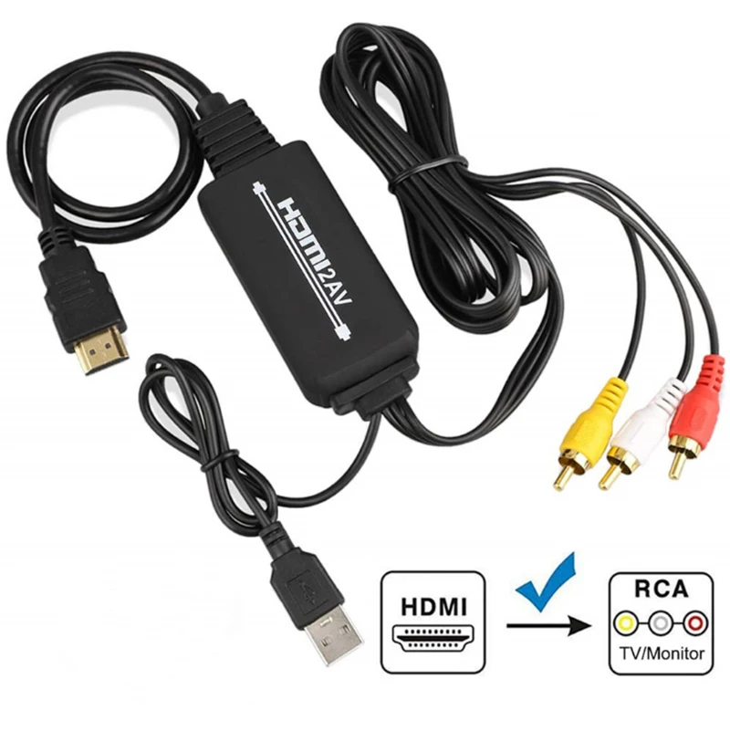 Кабель-переходник с HDMI на AV 1080P HDMI на 3 RCA AV USB, для HD TV PS3/4 TV Box XBOX, DVD, ноутбука от AliExpress WW