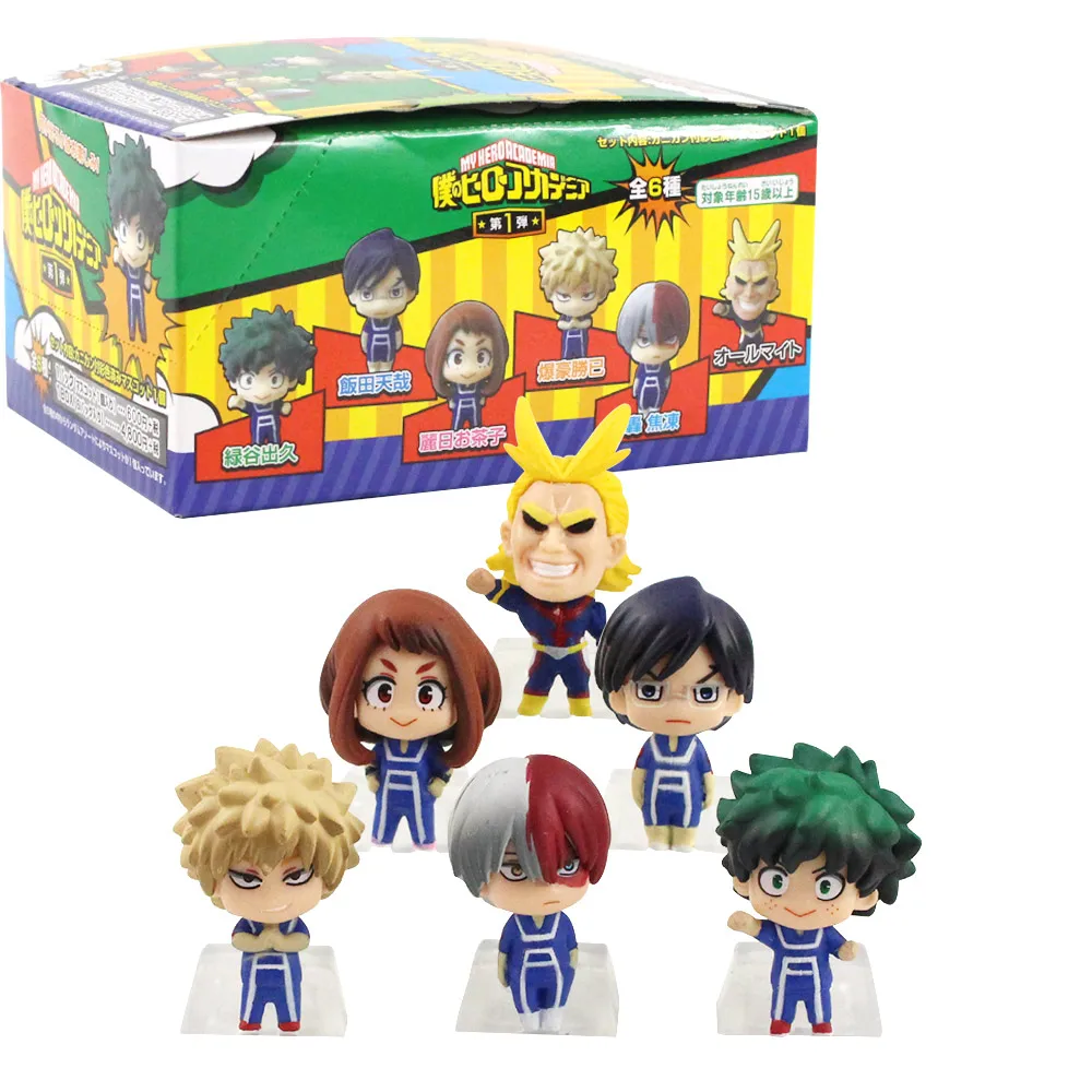 

6pcs My Hero Academia Figures Midoriya Izuku Todoroki Shoto Bakugo Katsuki All Might Tenya Iida Ochaco Uraraka Anime Model Toys