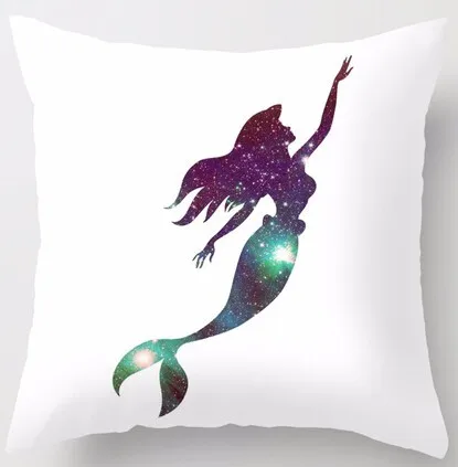 

Персонализированные модные декоративные квадратные Наволочки на молнии с изображением маленькой Русалочки космоса из мультфильма для дом...