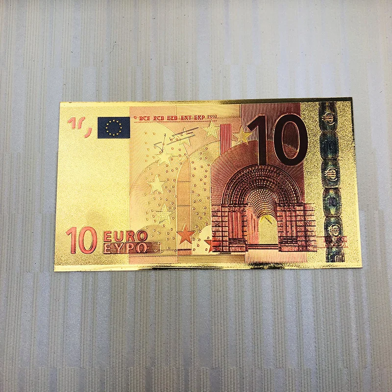 10 шт./лот цветные евро банкноты Золотая фольга сувениры бумажные деньги Шуточный
