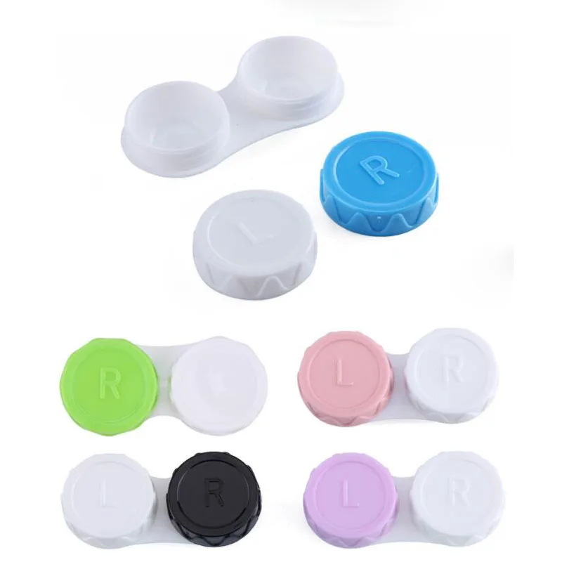 

Cute Small Women Girl Contact Lens L+R Cases Storage Holder Soaking Container Travel Accessaries